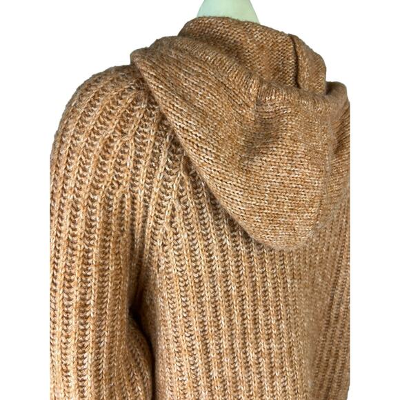 Aerie Size XS orange hooded sweater knit oversized Wool Blend Fuzzy Cozy Comfy - Picture 8 of 10